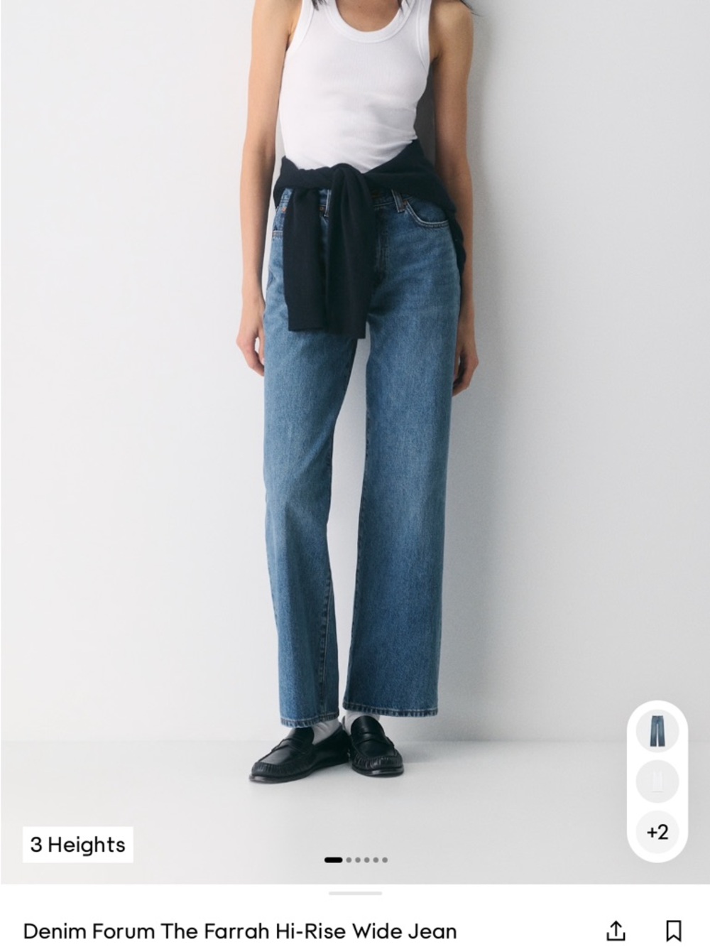 Denim Forum Farrah Wide Leg Jeans - Medium Blue